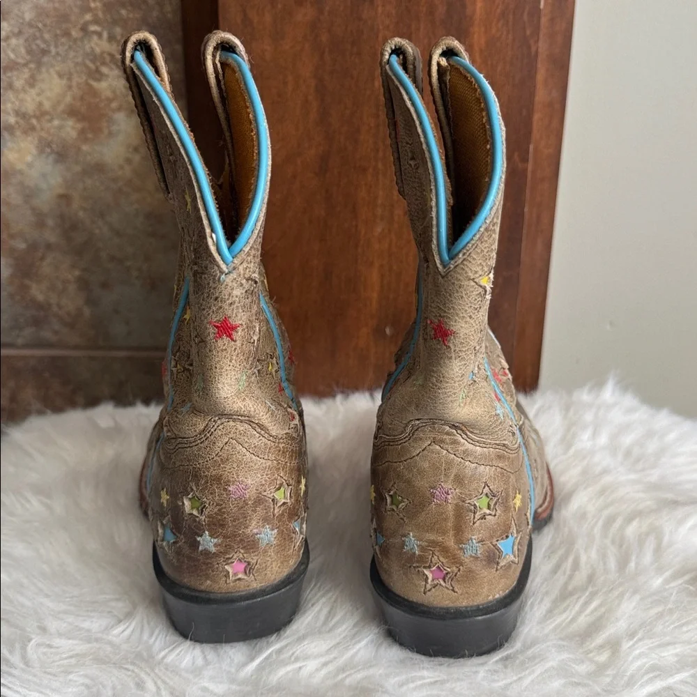 Adorable Dan Post kids boy or girl colorful star cowboy cowgirl boots size 13D
